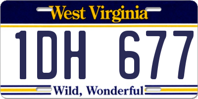 WV license plate 1DH677