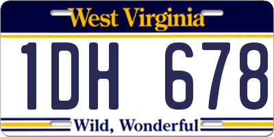 WV license plate 1DH678