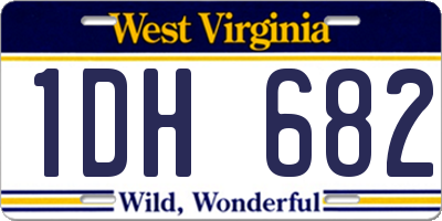 WV license plate 1DH682