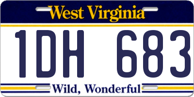 WV license plate 1DH683