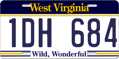 WV license plate 1DH684