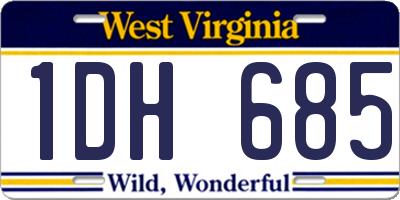 WV license plate 1DH685