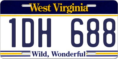 WV license plate 1DH688