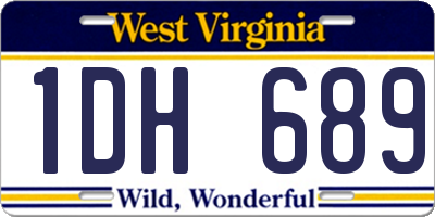 WV license plate 1DH689