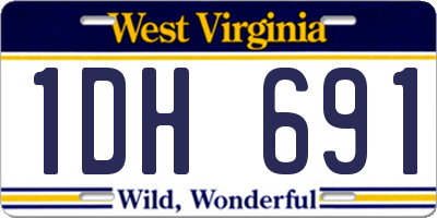 WV license plate 1DH691