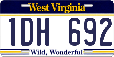 WV license plate 1DH692
