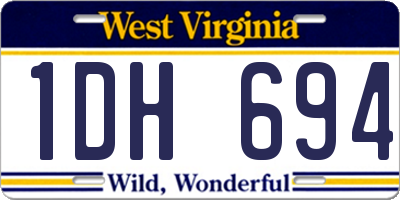 WV license plate 1DH694