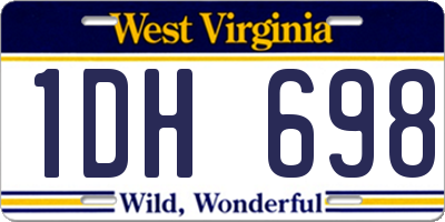WV license plate 1DH698
