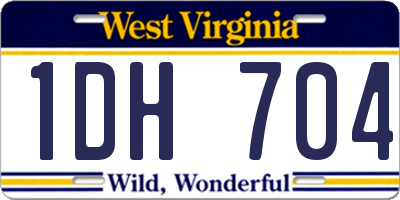 WV license plate 1DH704