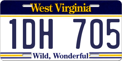 WV license plate 1DH705