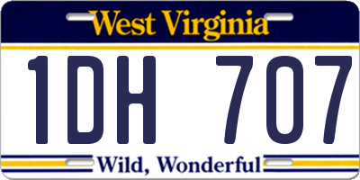 WV license plate 1DH707