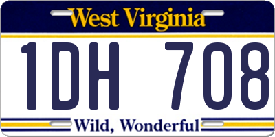 WV license plate 1DH708