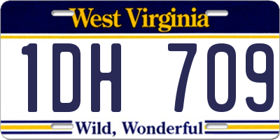 WV license plate 1DH709