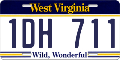 WV license plate 1DH711