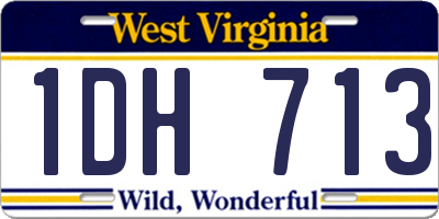 WV license plate 1DH713