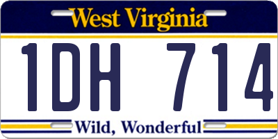 WV license plate 1DH714