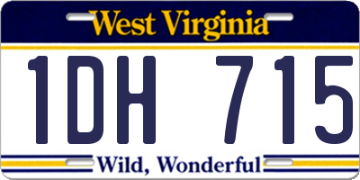 WV license plate 1DH715