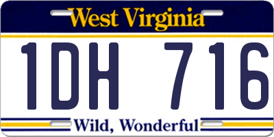WV license plate 1DH716