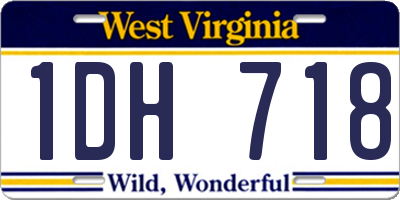 WV license plate 1DH718