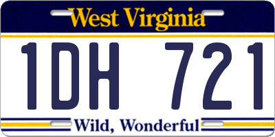 WV license plate 1DH721