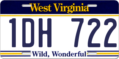 WV license plate 1DH722