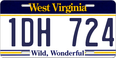 WV license plate 1DH724