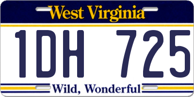 WV license plate 1DH725