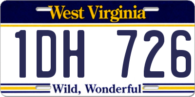WV license plate 1DH726