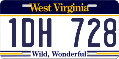 WV license plate 1DH728