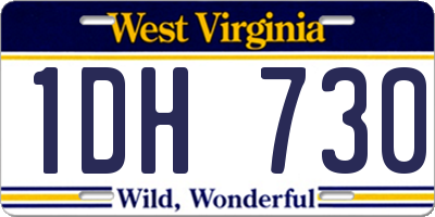 WV license plate 1DH730