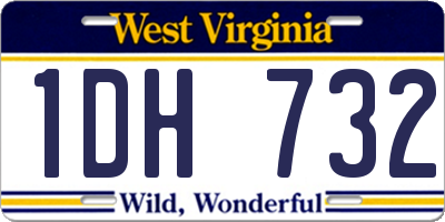 WV license plate 1DH732