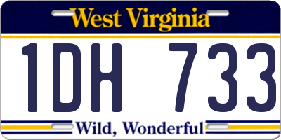 WV license plate 1DH733