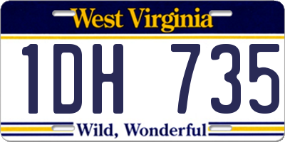 WV license plate 1DH735