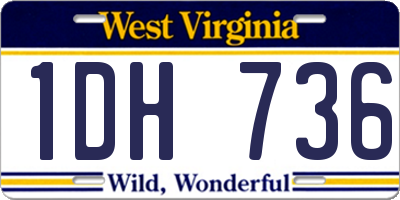 WV license plate 1DH736