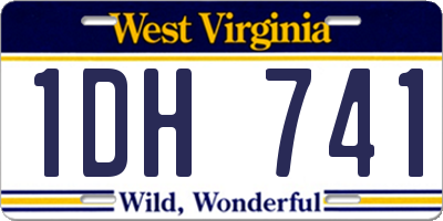 WV license plate 1DH741