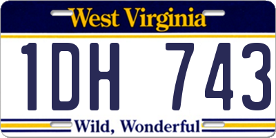 WV license plate 1DH743