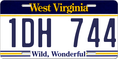 WV license plate 1DH744
