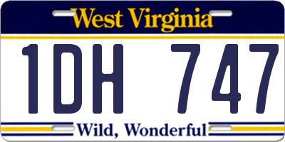 WV license plate 1DH747