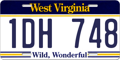 WV license plate 1DH748