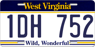 WV license plate 1DH752
