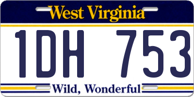 WV license plate 1DH753