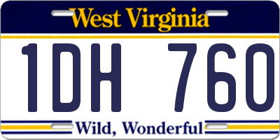 WV license plate 1DH760