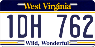 WV license plate 1DH762