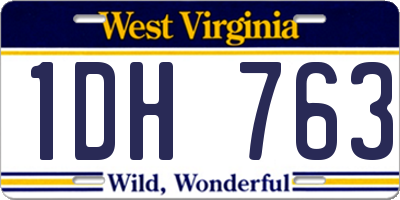 WV license plate 1DH763