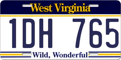 WV license plate 1DH765