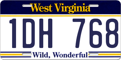WV license plate 1DH768