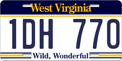 WV license plate 1DH770