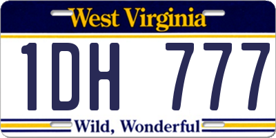 WV license plate 1DH777