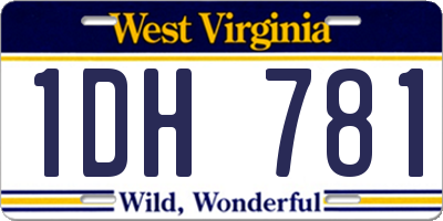 WV license plate 1DH781