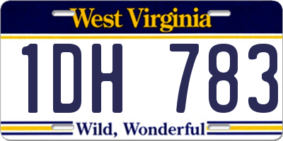 WV license plate 1DH783